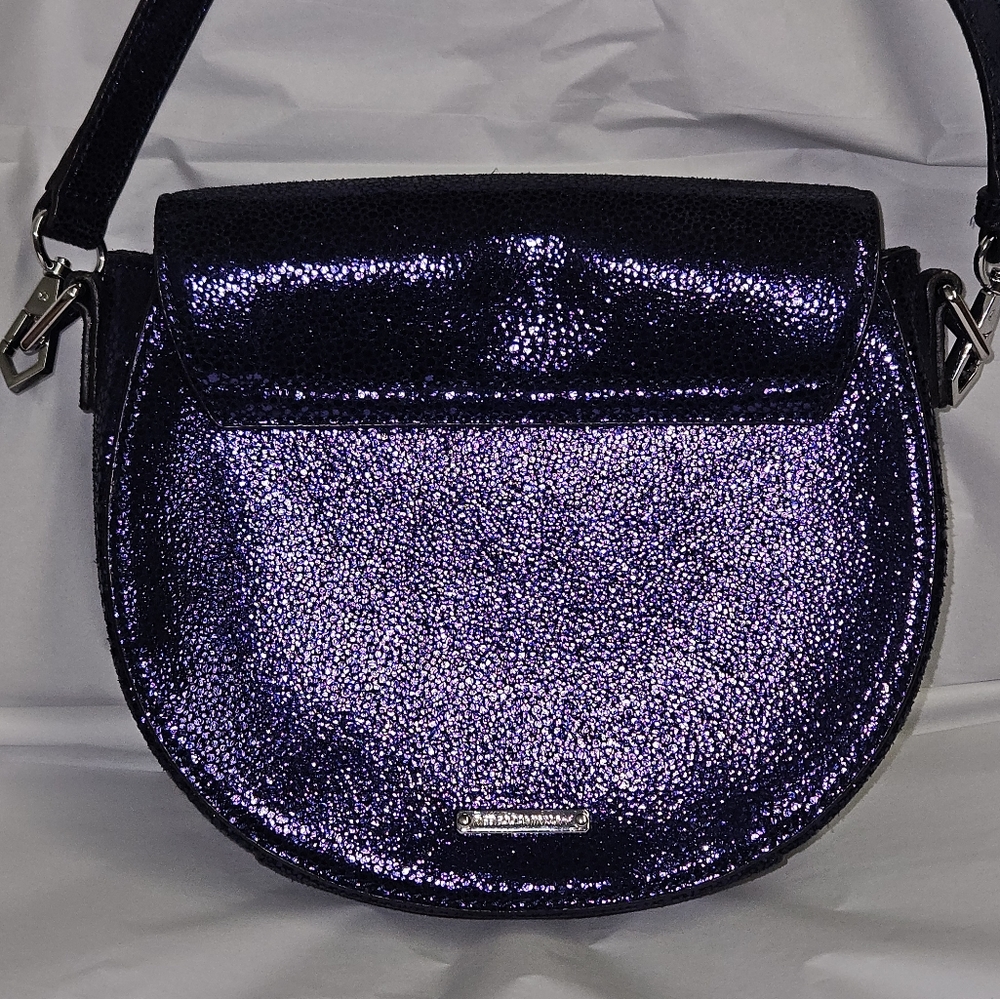 Purple 💜 Metallic Crossbody Bag by Rebecca Minkoff 💜 Adjustable Detachable C
